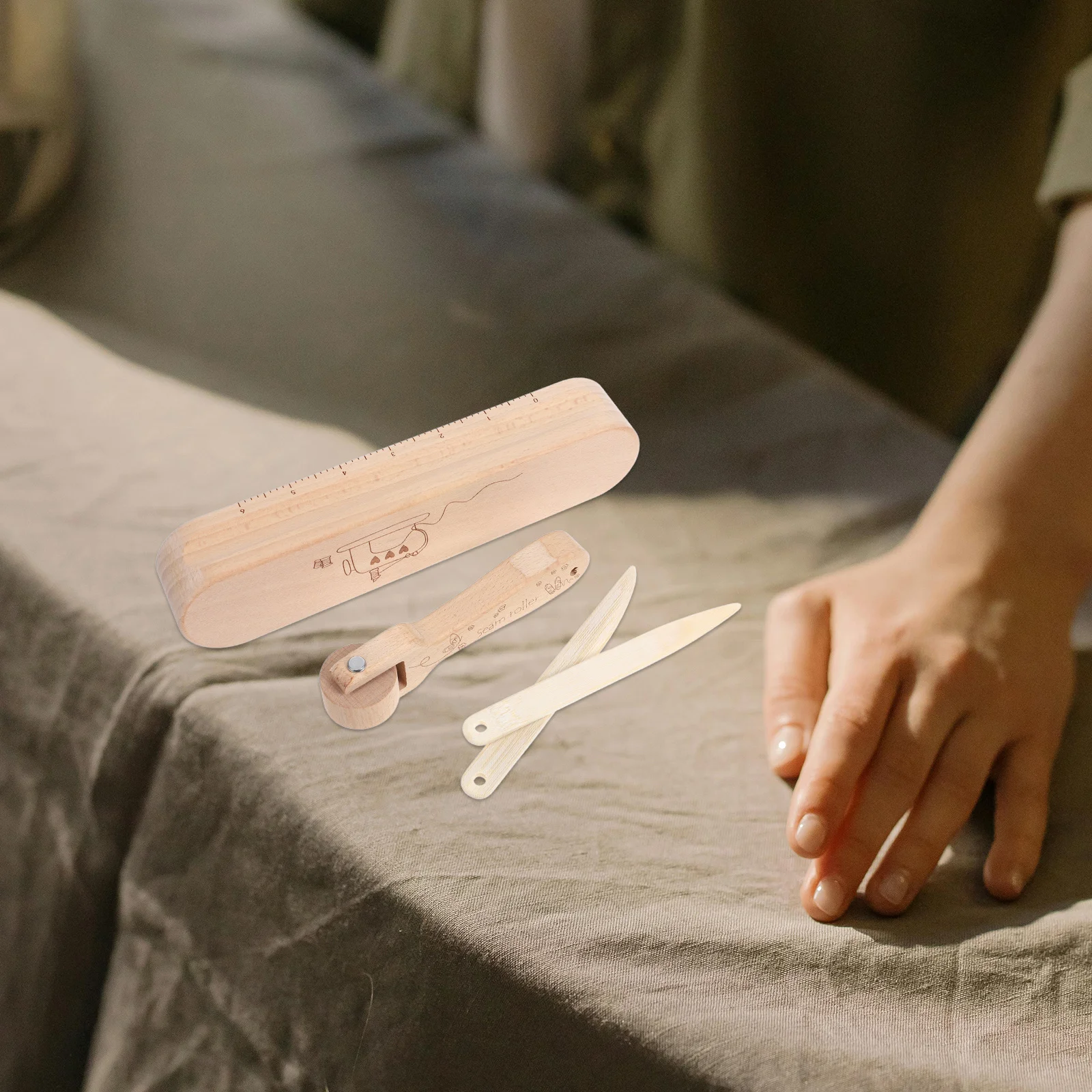 

4pcs Beech Wood Tailors Clapper Set Seam Flattening Tools For Sewing Quilting Pressing Accessories Ironing Tool Fabric Wrinkle