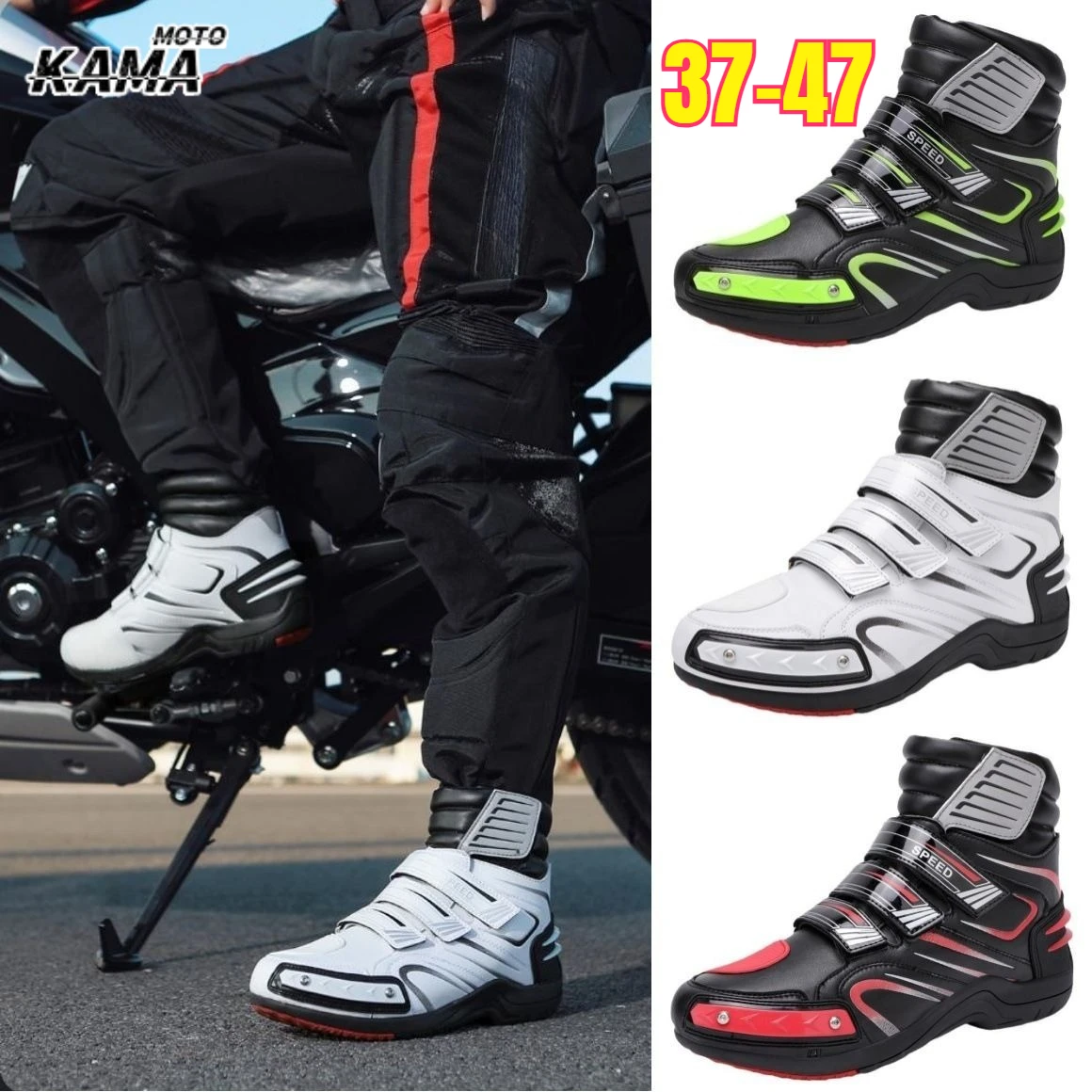 

Motorcycle Boots Couple Style Knight Outdoor Riding Anti-slip Winters Sneakers Shoes Bicycle Mountain Racing Road Speed Autumn