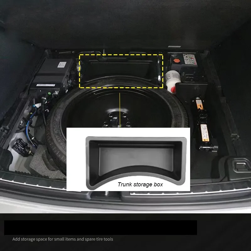 Para Volvo XC60 accesorios de coche caja de almacenamiento adicional, caja de almacenamiento de neumáticos de repuesto, caja de almacenamiento de maletero 2020-2023