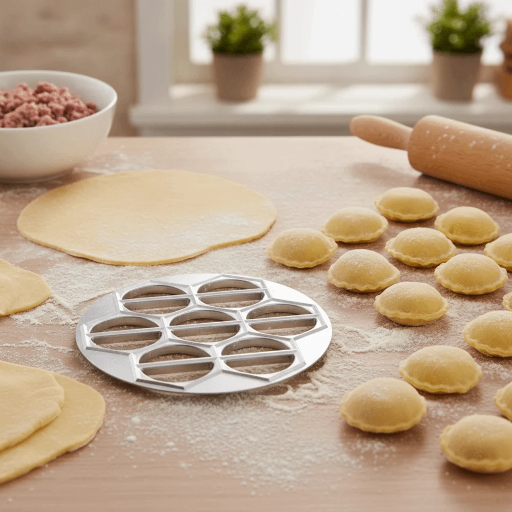 Multipurpose 14 Hole Pelmeni Mold Aluminum Alloy Press Type Dumpling Press Mold Effort-saving Ravioli Maker Lazy People