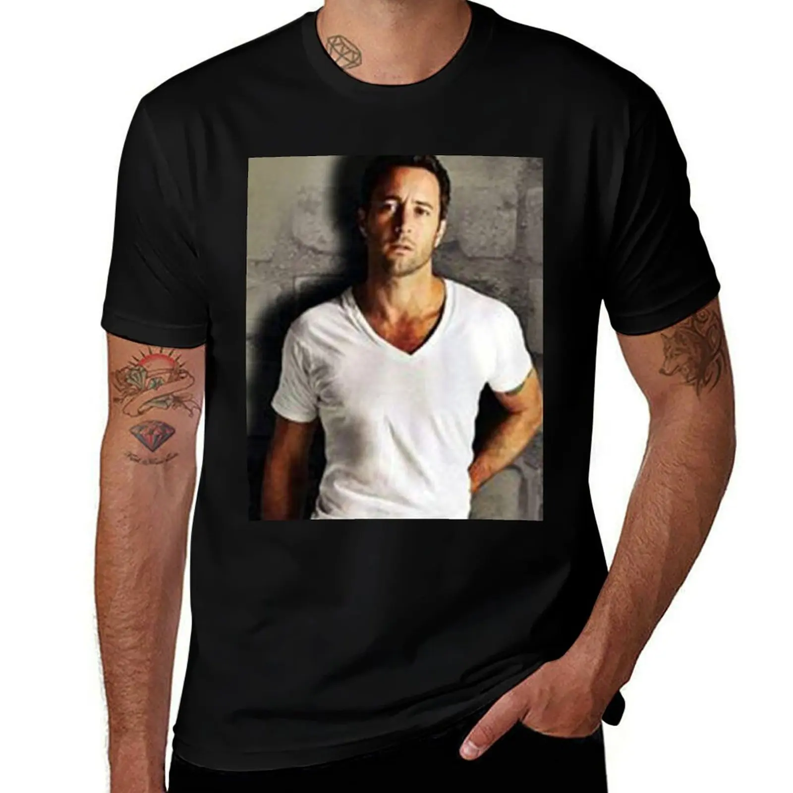 Alex O'loughlin T-Shirt Casual Pattern Print Tee Shirt T-Shirt