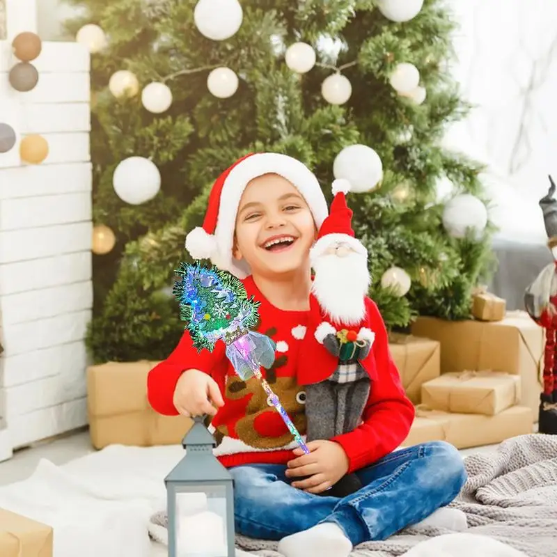 Weihnachts baum leuchten Zauberstab Weihnachts baum blinkenden LED-Zauberstäbe mit 3 Beleuchtungs modi Feenstab Kostüm Zubehör für Jungen und