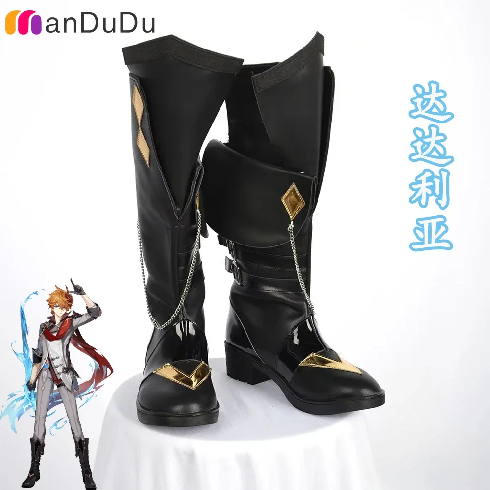 GenshinImpact Tartaglia Cosplay Boots Comic Anime Halloween Party Game Cosplay Shoes Prop