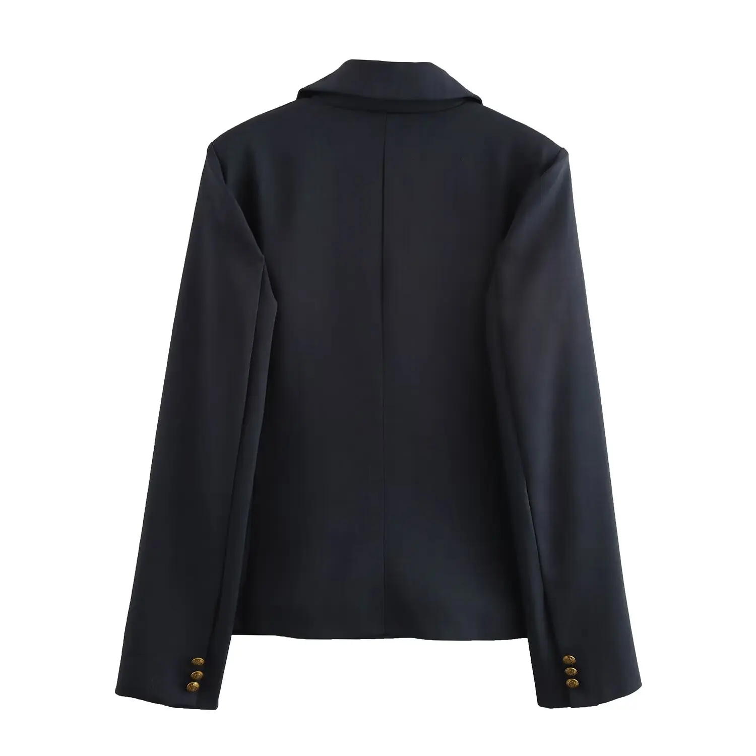 TRAF chaqueta cruzada mujer otoño Oficina señora mezcla botón decoración Blazer mujer Chic prendas de vestir chaqueta femenina