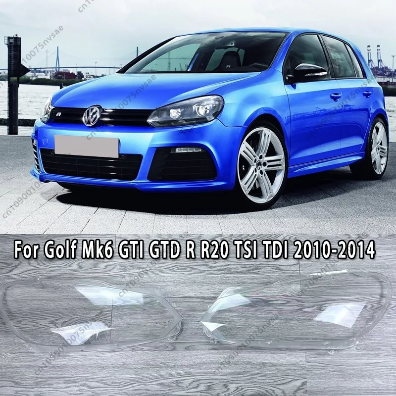 

For VW Golf MK6 GTI GTD R R20 TDI TSI 2010-2014 Headlight Lampshade Lens Lamp Hoods Lampshade Cover Lens Light Protection Shell