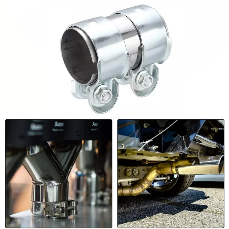 

45/50/63mm Exhaust Pipe Tube Joiner Connector Sleeve Clamp 95mm Stainless Steel Exhausts Clamps For Car Motorcycle 724708609180