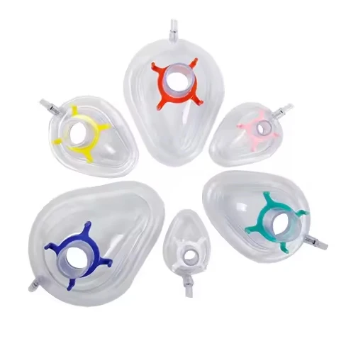 Anesthesia Face Oxygen Air Breathing Mask Disposable Medical Sterile Clear PVC+PP Portable For Animal Veterinary Dog Adult Cat