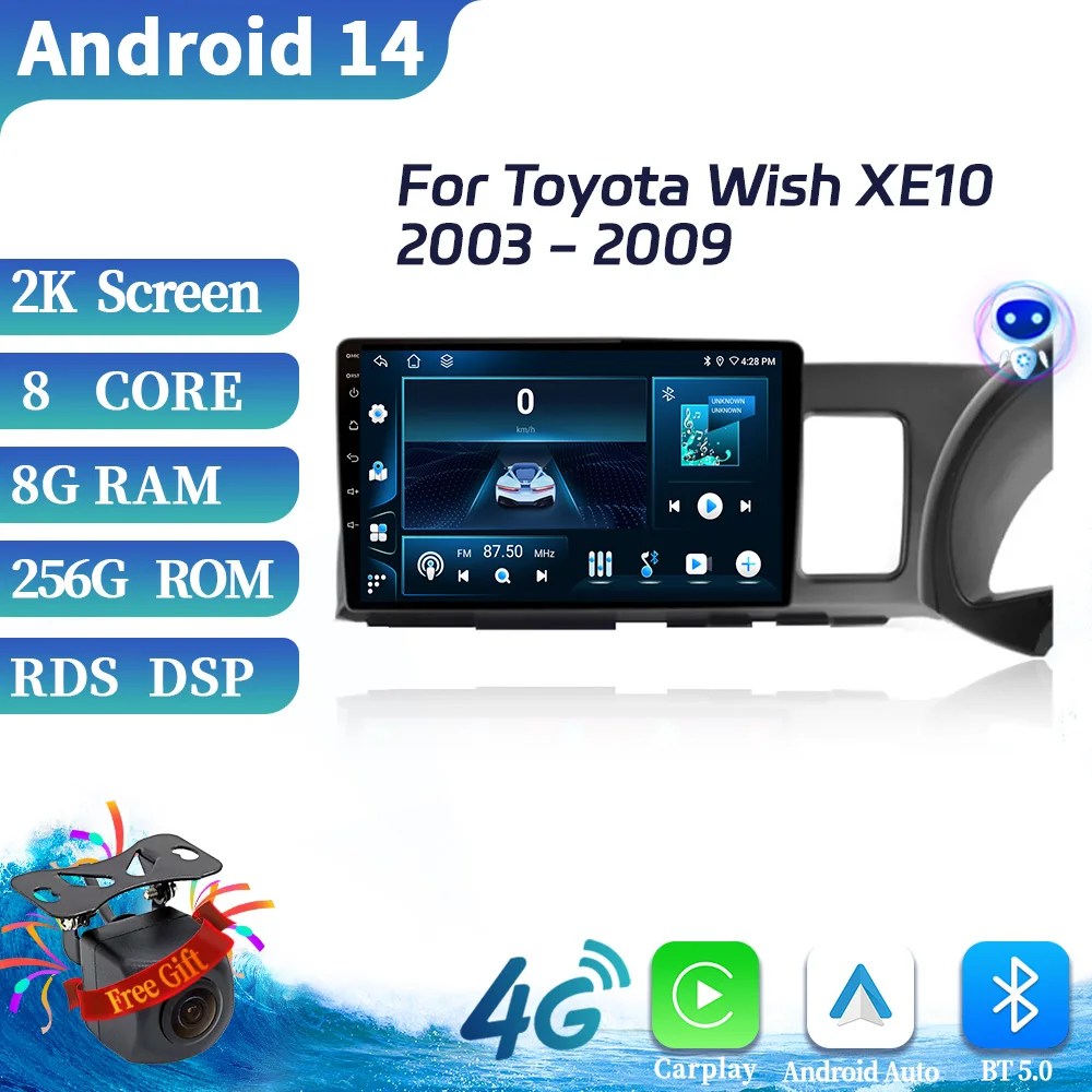 

For Toyota Wish XE10 2003-2009 Car Radio Multimedia Video Player Navigation multimedia Car Android 4G GPS Android Carplay Screen