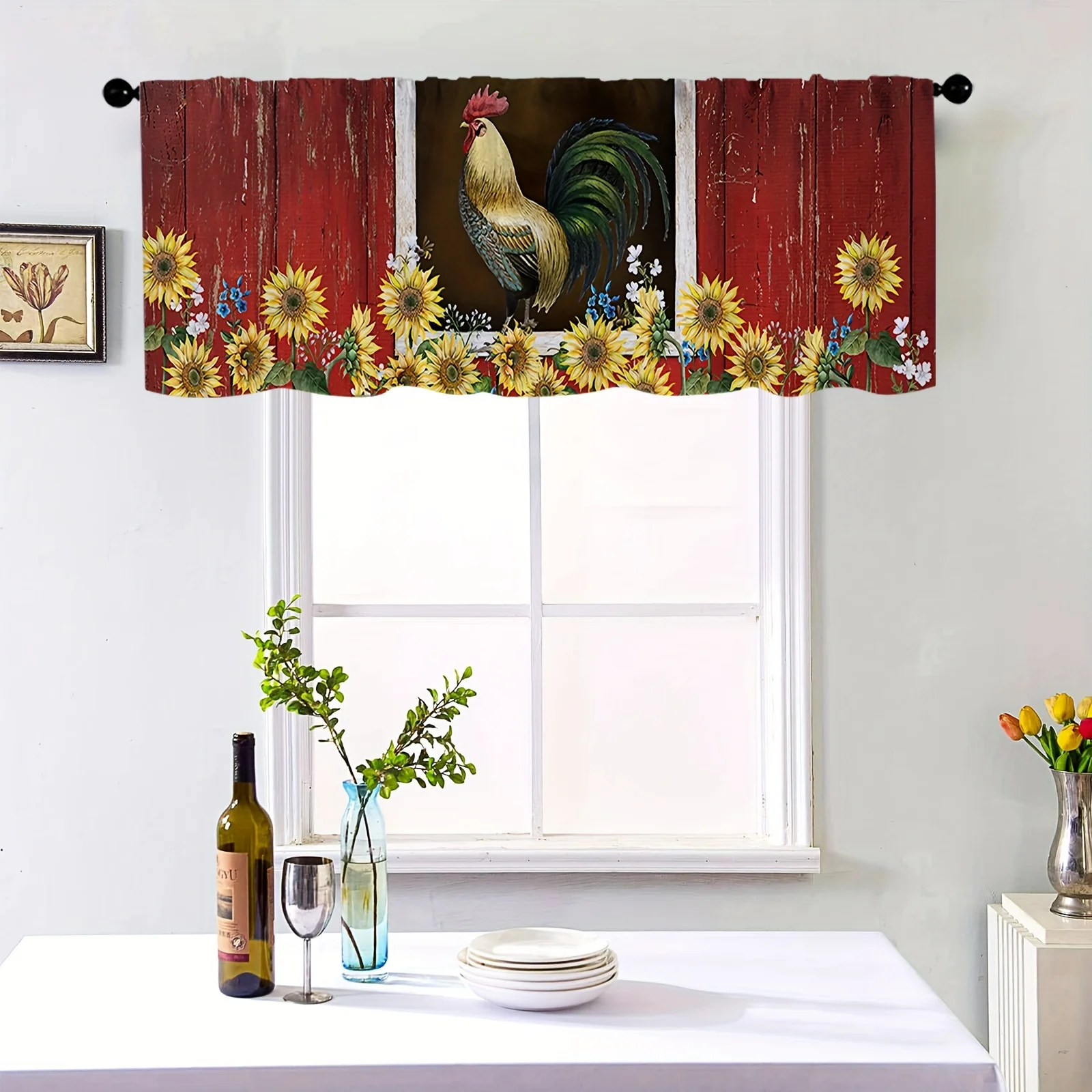 VIKAMA American Country Kitchen Curtains Perfect for Dining Room and Kitchen Decor Create a Warm and Healing Atmosphere