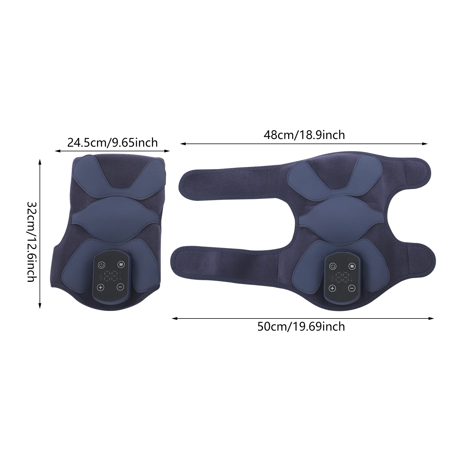 

Массажные наколенники Drak Blue 5V, массажер для колена, подогрев и вибрационный массажер для колена для окружности бедра до 16,9 дюйма