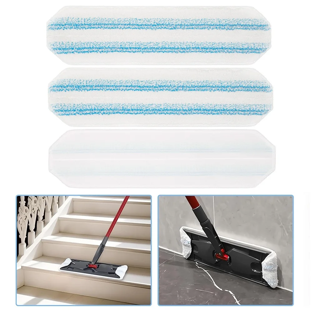 3 Peças de Refil de Microfibra para Sistema de Mop Plano OCedar H2prO, Cabeças de Mop Laváveis à Máquina e Reutilizáveis
