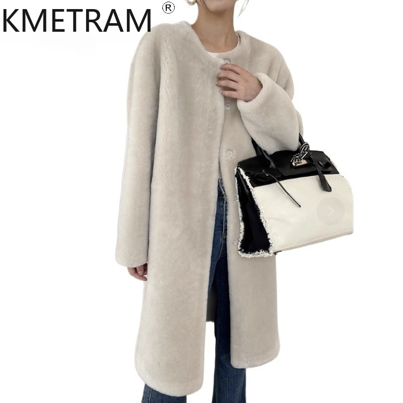 

100% Natural Merino Wool Sheepskin Double Faced Fur Coat Woman Luxury Long Real Fur Jacket Women Winter Clothes 2025 Fourrure