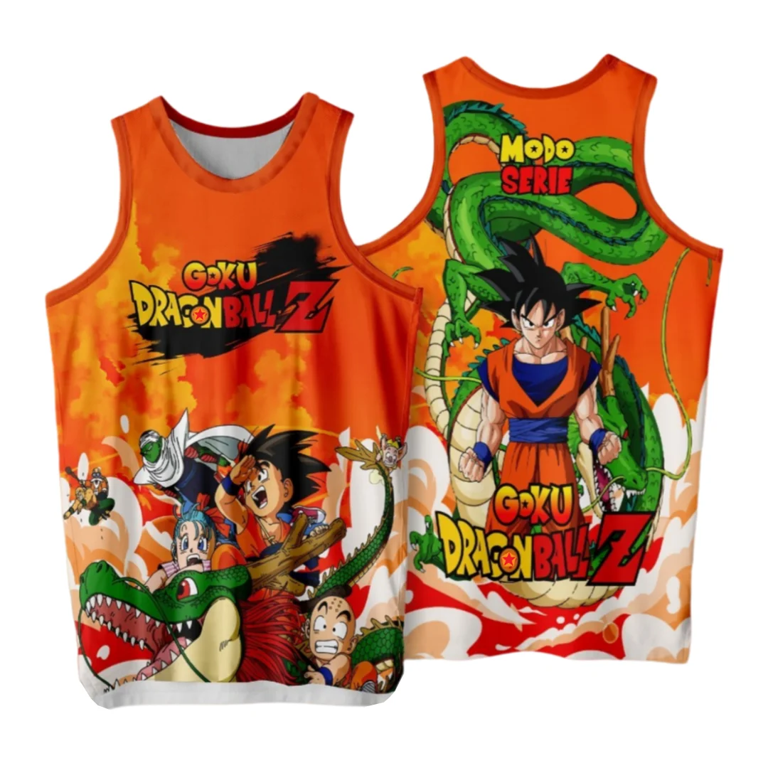 Bandai Classic Anime Dragon Ball Z Basketball Jersey Allover Print Adult Kids Athleisure Vest Summer Quick-dry Soft Lightweight