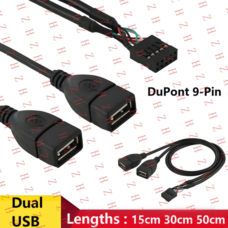 

U+ Dual USB 2.0 A Female to 9 pin Female" USB Header Motherboard Cable 15cm to 50cm【Wholesale private message sellers】