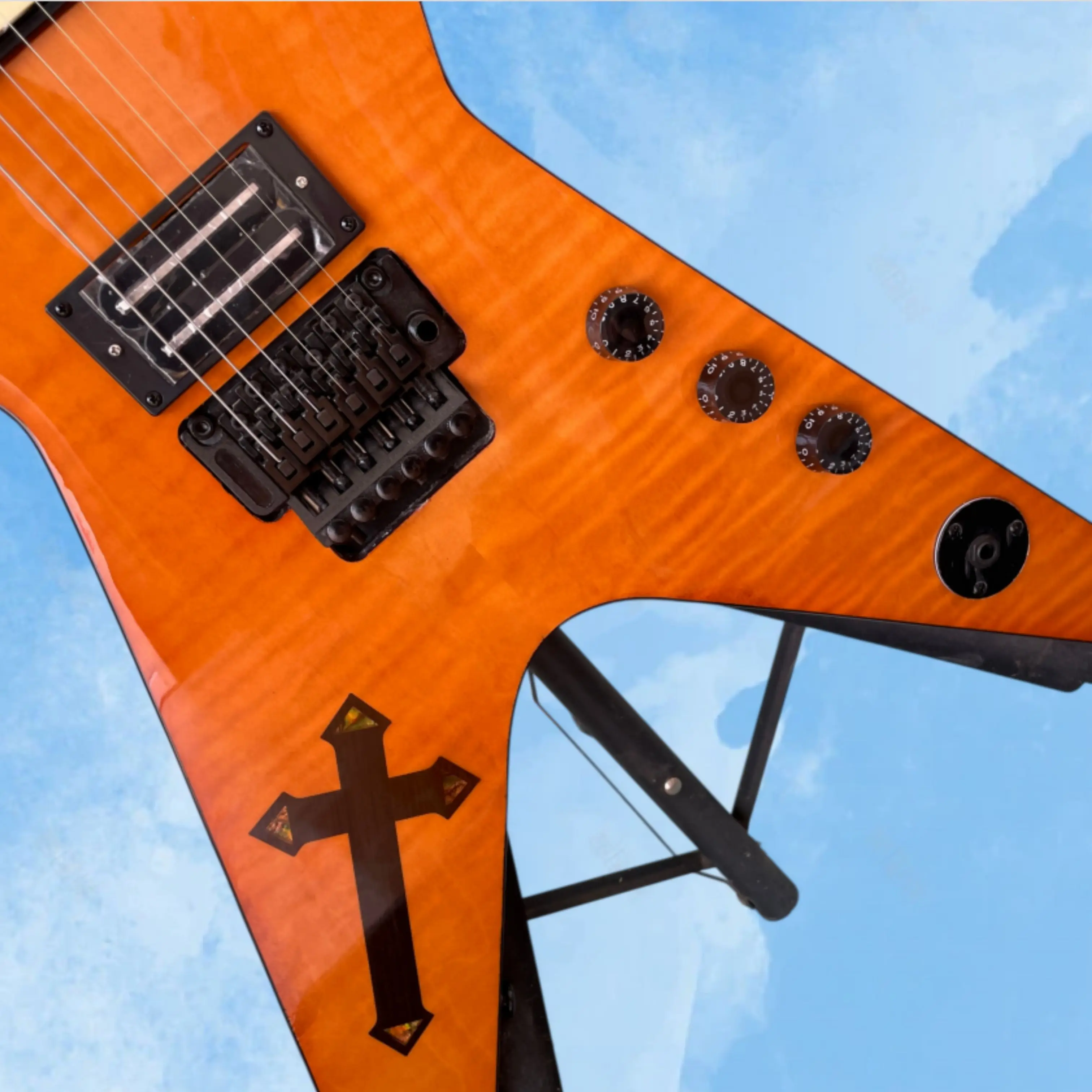 6 String Electric Guitar, Exquisite Art Inlay,HH Pickups,Tremolo System Guitars,Beginner & Intermediate Players Rock Guitarra