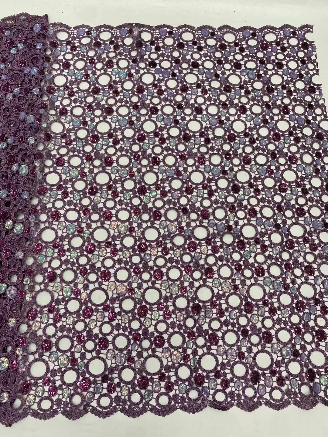 5 Yards purple High quality African Swiss Voile Lace for wedding 100% Cotton Fabric Nigeria sewing wedding dress