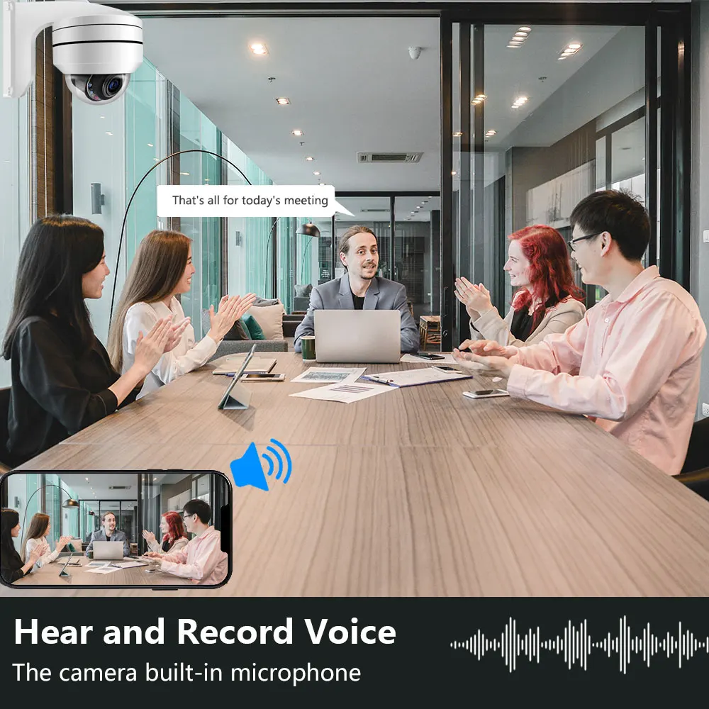 كاميرا PTZ IP مع كشف الحركة ، رؤية ليلية ، صوت ، أمان CCTV ، 4K ، 8MP ، POE ، 5MP ، تكبير بصري 10X ، IP ، P2P ، خارجي ، IP66 #3