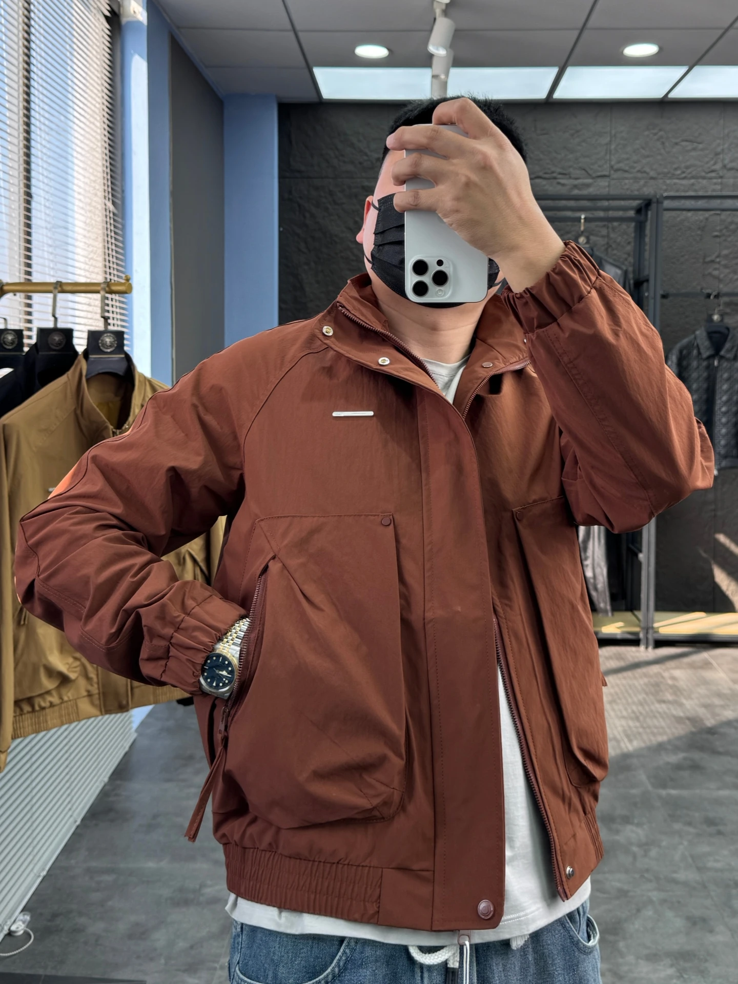 

Casual Stylish Men's Jacket SVIP Comfortable Breathable Windproof Stand Collar Spring Fashion Outerwear Polyester Fiber Zippe...
