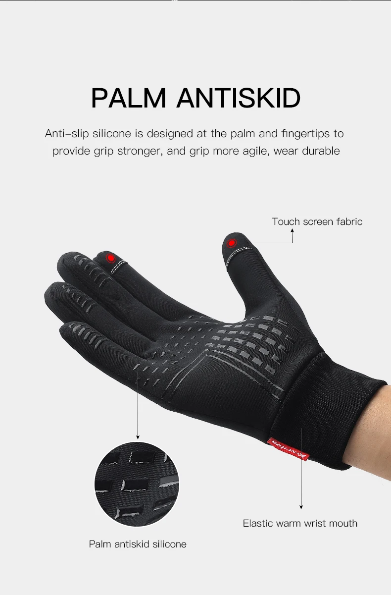 Guante para correr para deportes al aire libre de invierno, guantes cálidos con pantalla táctil para gimnasio, Fitness, guantes con dedos completos para hombres y mujeres, guantes mágicos tejidos