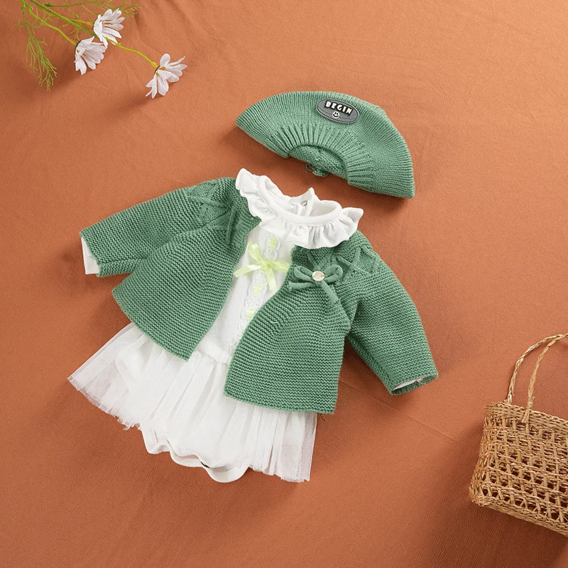 Cute 55cm Clothes For 22inch Reborn Doll Clothes Accessories Jumpsuit Dress Sweater DIY Toys Clothes for Girls Gift