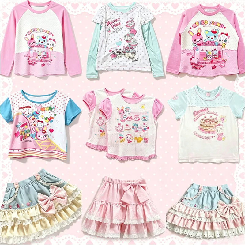 Sweet Y2K Kawaii Collection Lace Cute Girl Short Sleeve Tops T-shirts Daily Casual Petite Size Tees Streetwear Fashion Outfits