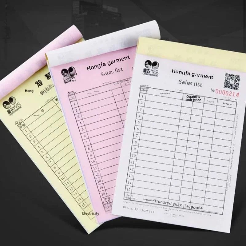 2 Packs Custom A5 A4 Delivery Slip Billing Book Carbonless Bill Sales Order Receipt Books Printing - view 3