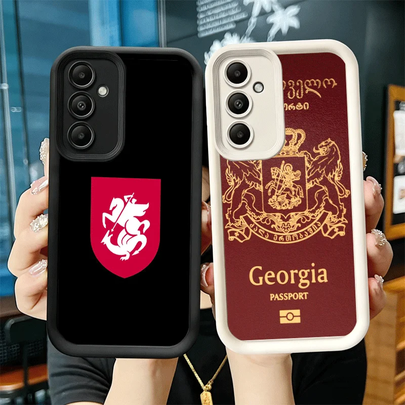 Phone Case for Samsung Galaxy A17 A16 A15 A14 A13 Georgia Passport Flag A56 A36 A26 A55 A35 A25 A54 A34 A24 A53 A33 A23 A07 A06
