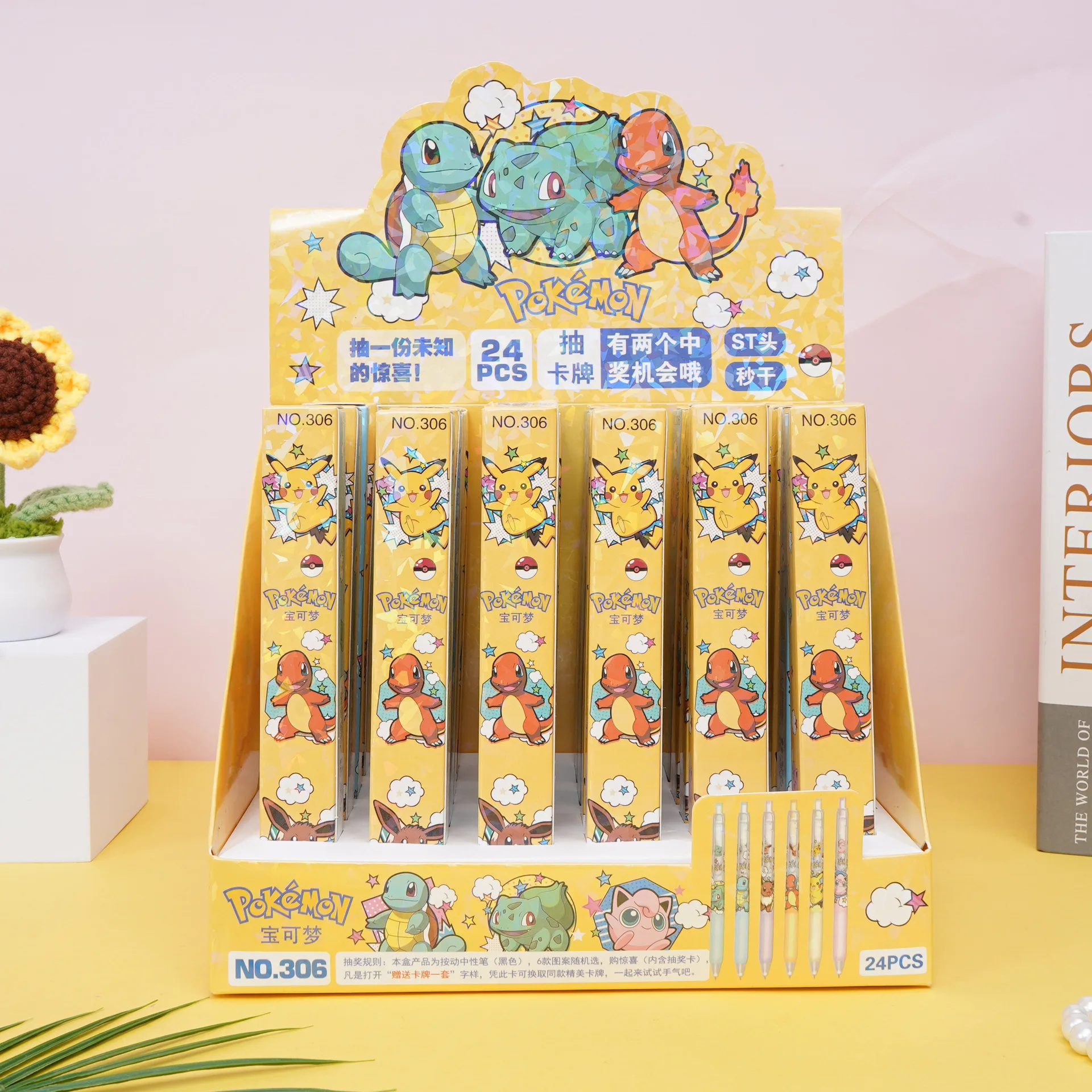 Anime Pokemon 0.5mm Unisex Pen Pikachu Creative Cartoon Push Pen Writing Exam Carbon Pen Supplies Stationery Gifts