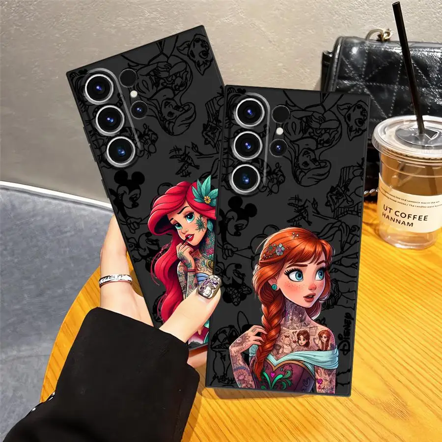 Disney Tattoo Ariel Princess Soft Back Phone Cover Case for Samsung Galaxy S9 S25 Ultra S21 S20 S25+ S24 Plus S24+ S22 S23 FE