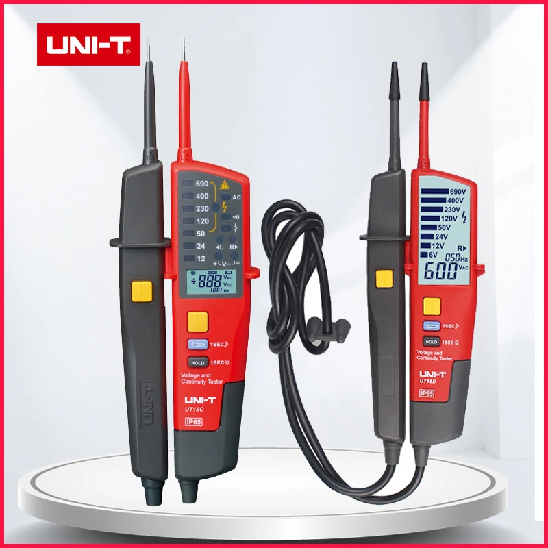 UNI-T UT18C UT18D Waterproof Voltage Tester 690V Continuity Test RCD Testing, Phase Rotation AC DC LDE Lighting IP65