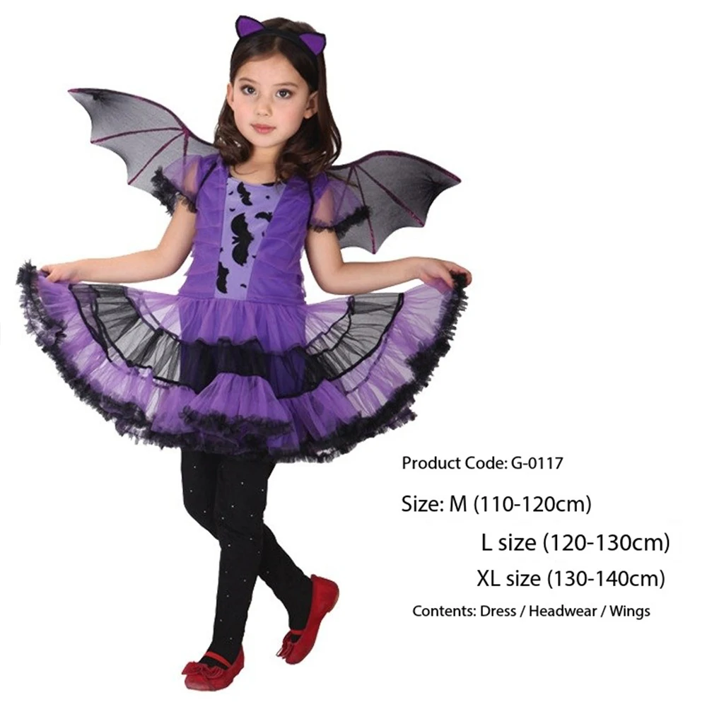 ハロウィン魔女吸血鬼コウモリ女の赤ちゃんコスチューム子供コスプレプリンセスドレスドレスアップカーニバルパーティー服ヘッドバンド付き