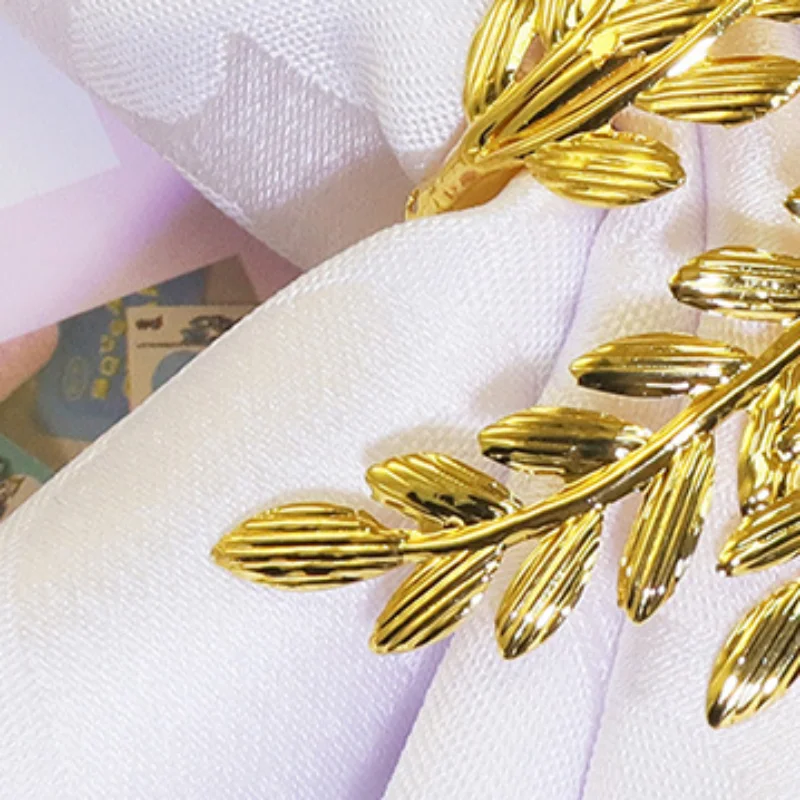 6Pcs Gold Wheat Napkin Rings Metal Leaf Napkin Holder For Harvest Festival Fall Christmas Thanksgiving Dinner Table Decoration