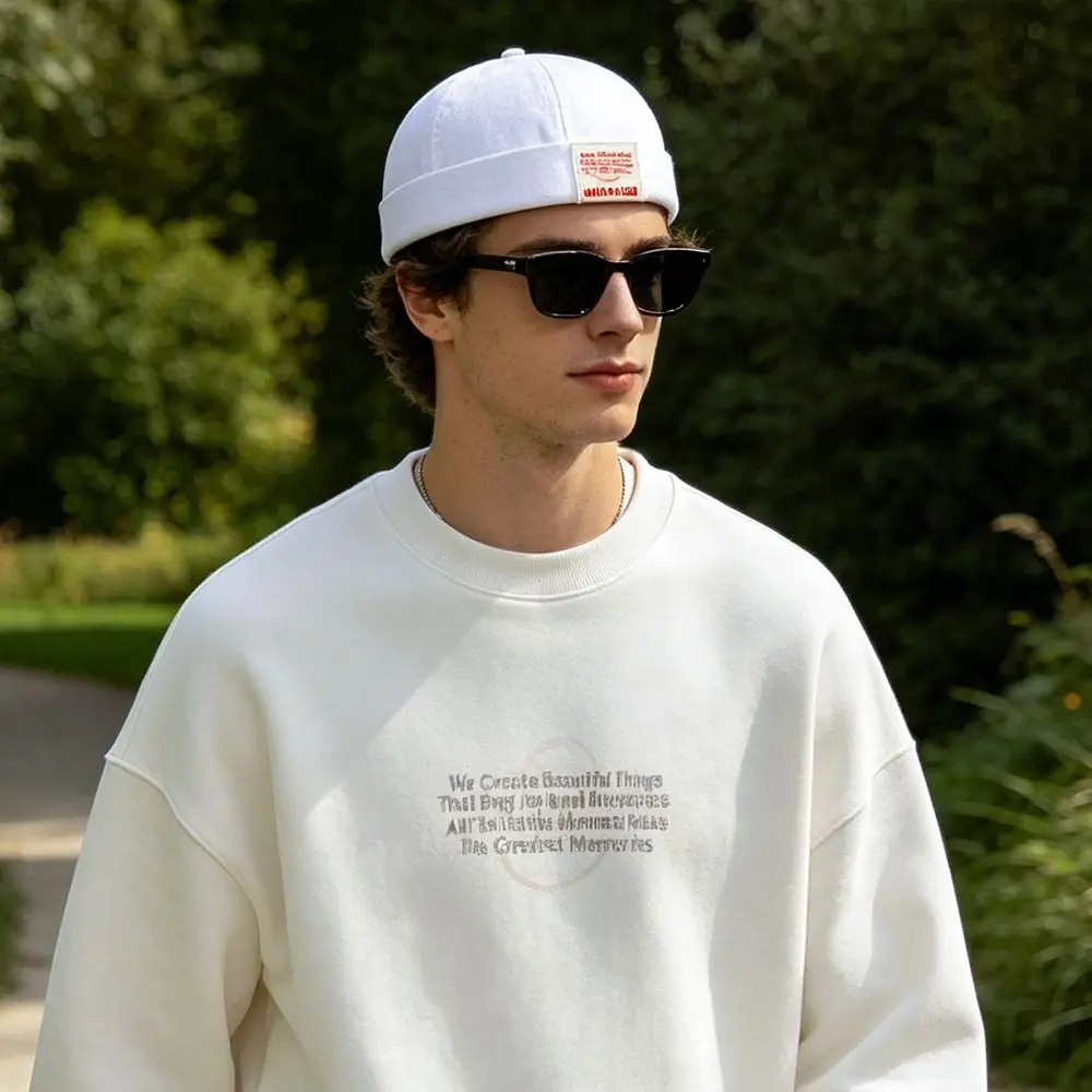 Fashion Hip Hop Beanie Street Hat Letter Embroidery Adjustable Skullcap Solid Color Casual Brimless Docker Cap for Men Women