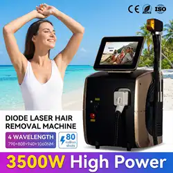 Best 3500W 3 Wavelength 808nm Diode Laser Hair Removal Machine Germany Bar 808nm Diode Hair Removal l-as-er beauty machine