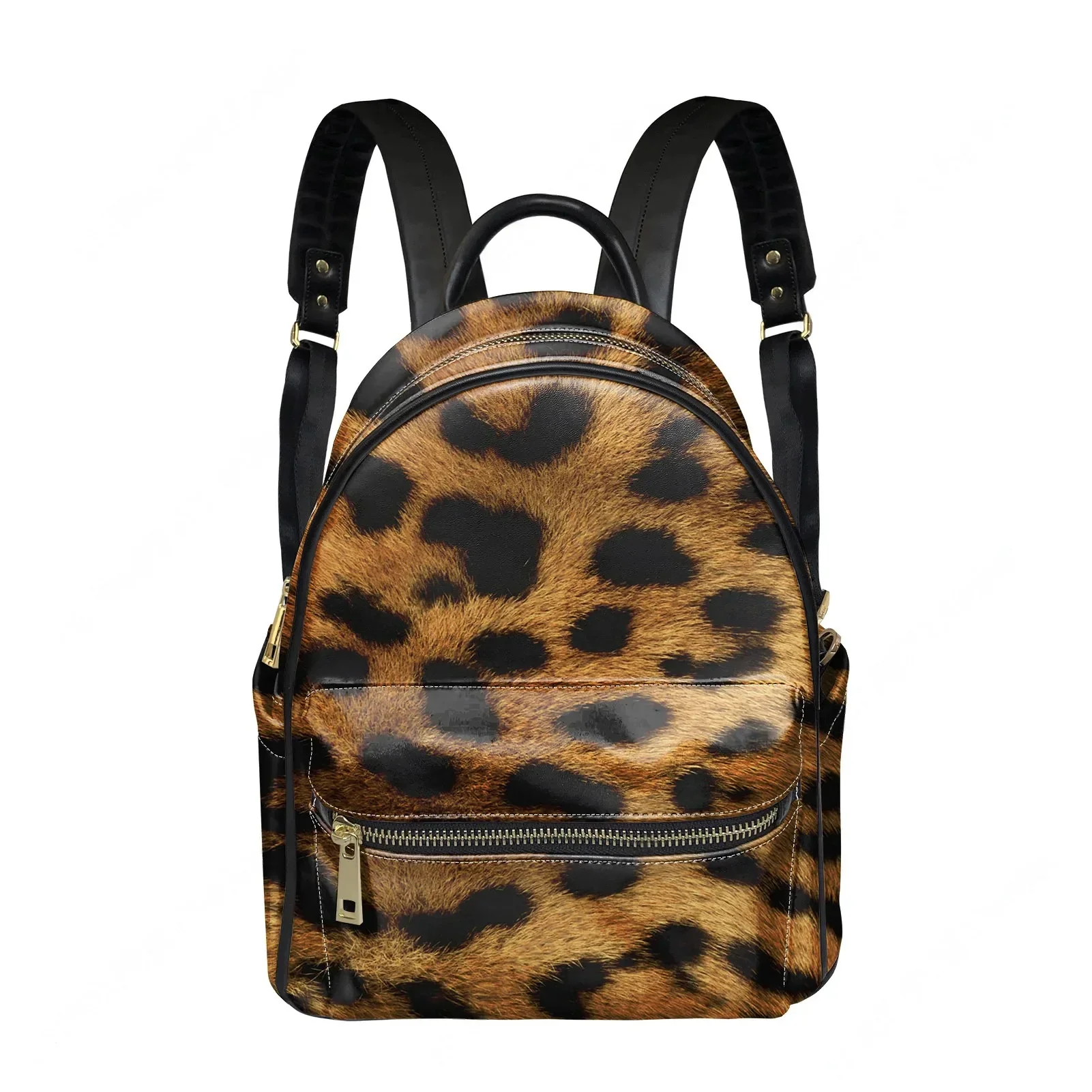 Leopard print Fashion Backpack Womens Men Personalized Double Shoulder Bag Business Travel Bookbag Rucksack Gift Daypack