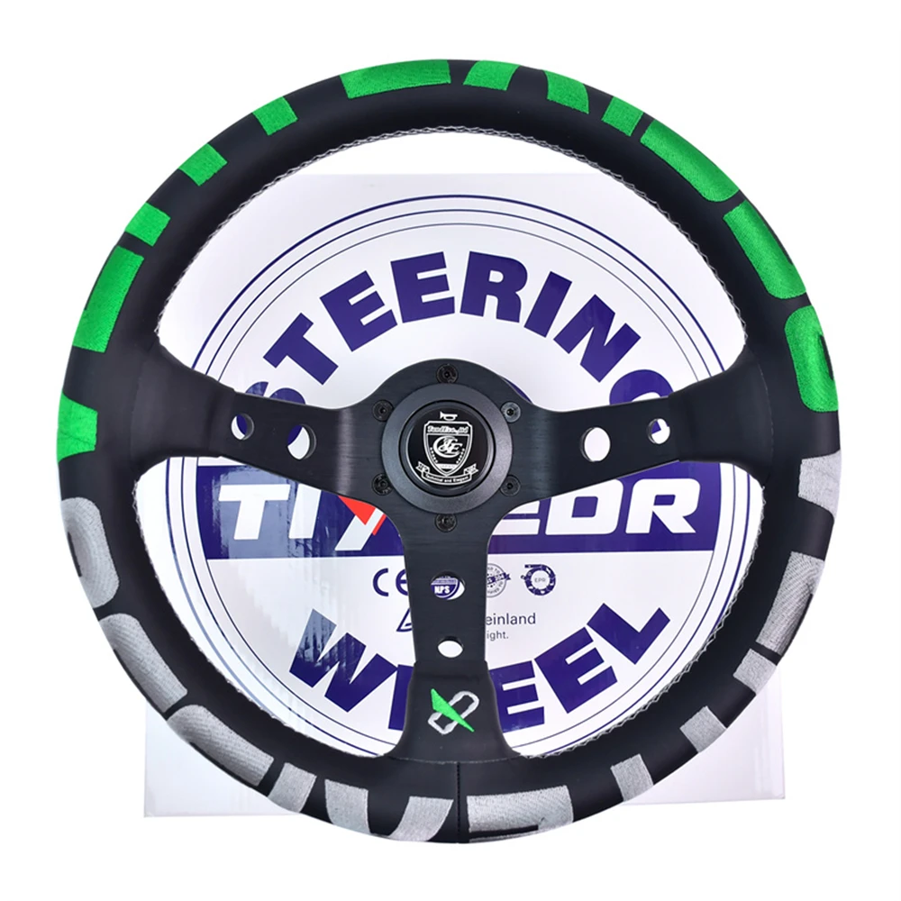 VERTEX 1996 13Inch Automobile Repacking Racing Steering Wheel 6 Bolt Leather Alloy Drift Racing Steering Wheel with Horn Button view 6