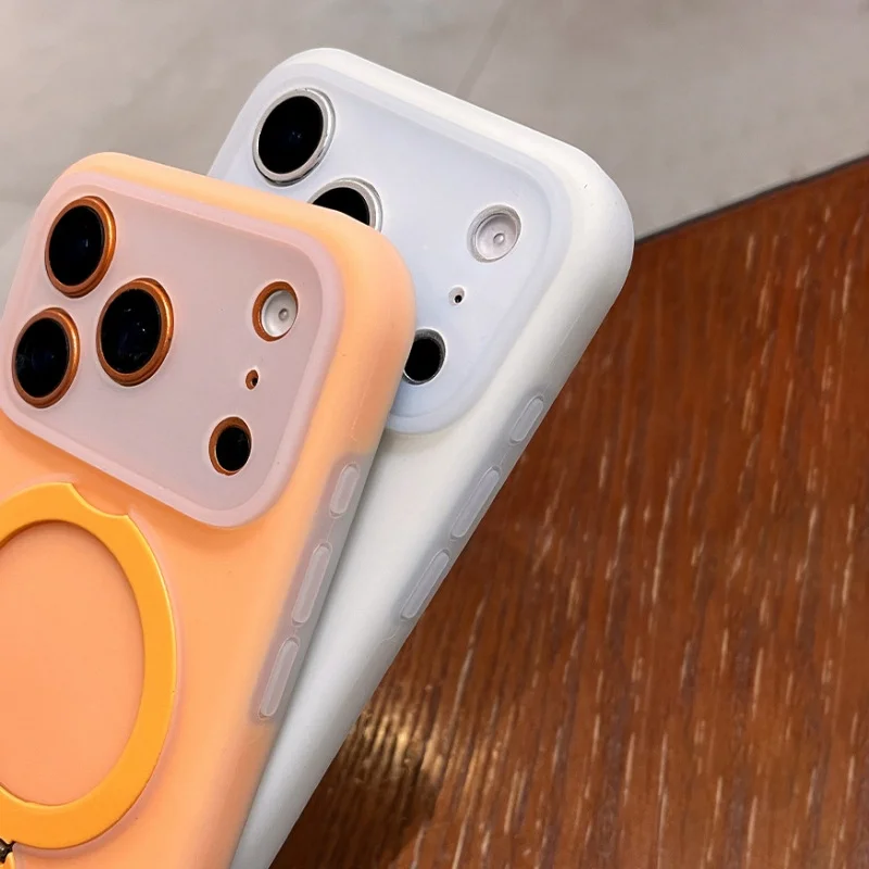 Jelly Soft Silicone Magnetic For Magsafe Phone Case For iPhone 17 18 16 15 14 Pro Max Ring Stand Holder Shockproof Bumper Cover view 5