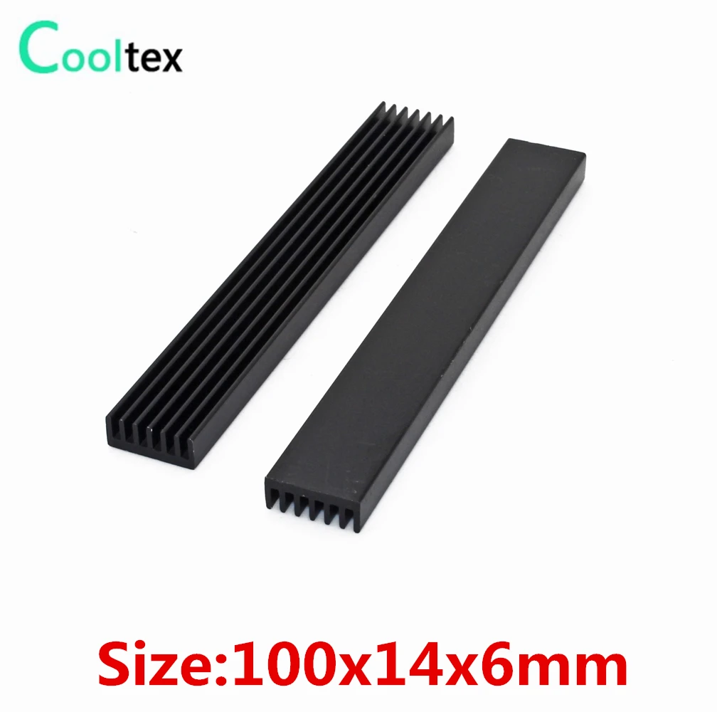 10pcs  Extruded Aluminum heatsink 100x14x6mm for Chip VGA  RAM LED  IC radiator COOLER cooling