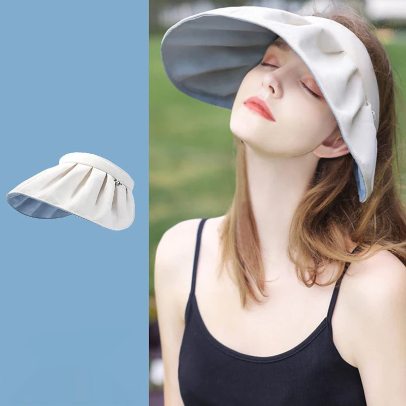 

Fashionable Women's Sun Hat UV Protection For Summer Cap Face Covering For Beach Open Top Hats Visor Sun Hat Outdoor Caps