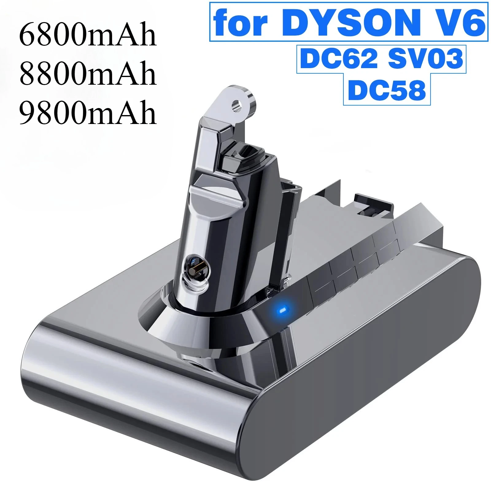 V6 Battery For Dyson, 21.6v 9800mah Battery For Dyson V6 Vacuum Cleaner Dc58,dc59,dc62,650,770,880,sv03,sv04,sv05,sv06,sv07,sv09
