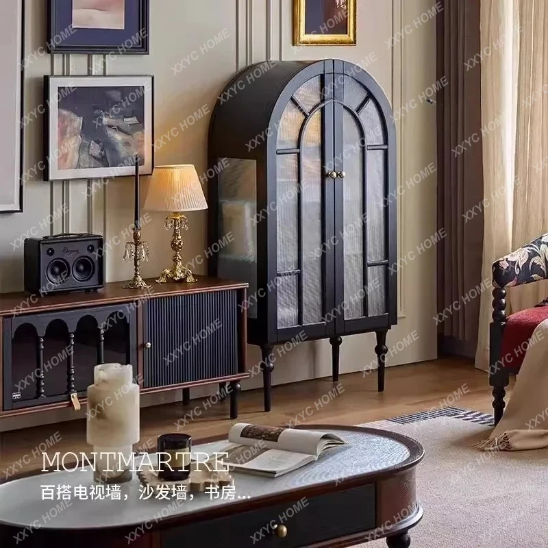 خزانة صدر من الخشب الصلب بتصميم عتيق بسعر خاص، وخزانة عرض لغرفة المعيشة، وخزانة تخزين على الحائط، وخزانة مشروبات زجاجية