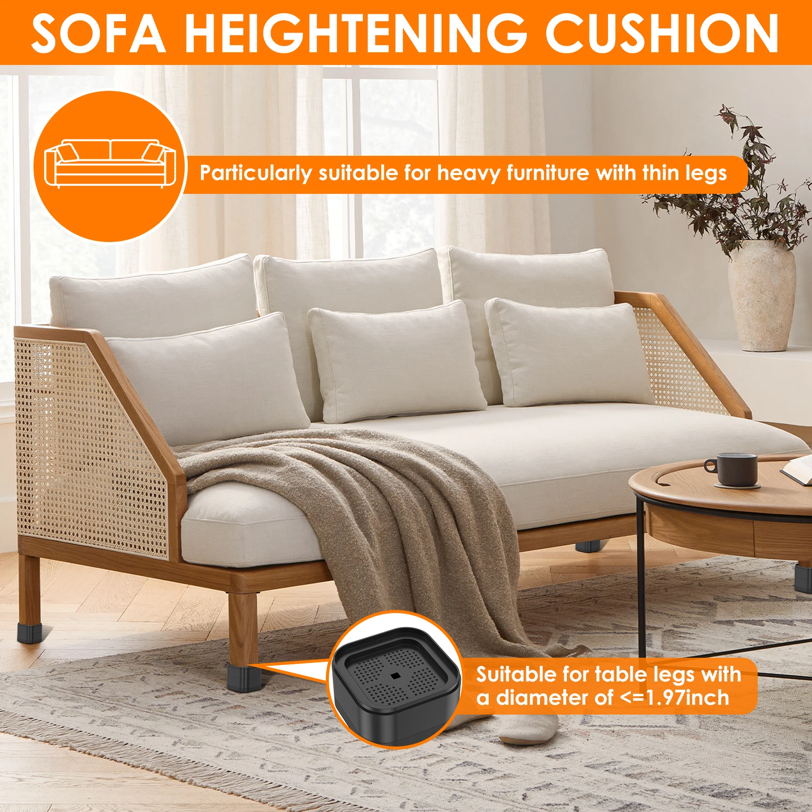 8/16Pcs Furniture Risers Heavy Duty Sofa Riser Nonslip Bottom Adjustable Table Risers Stackable Bed Lifter Furniture Accessories