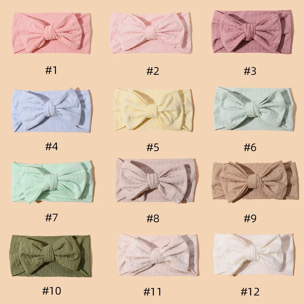 Baby Girls Headband Children Turban Double Layer Bows HeadWraps Stripe Wide Toddler School Hairband Stretchy Hair Accessories