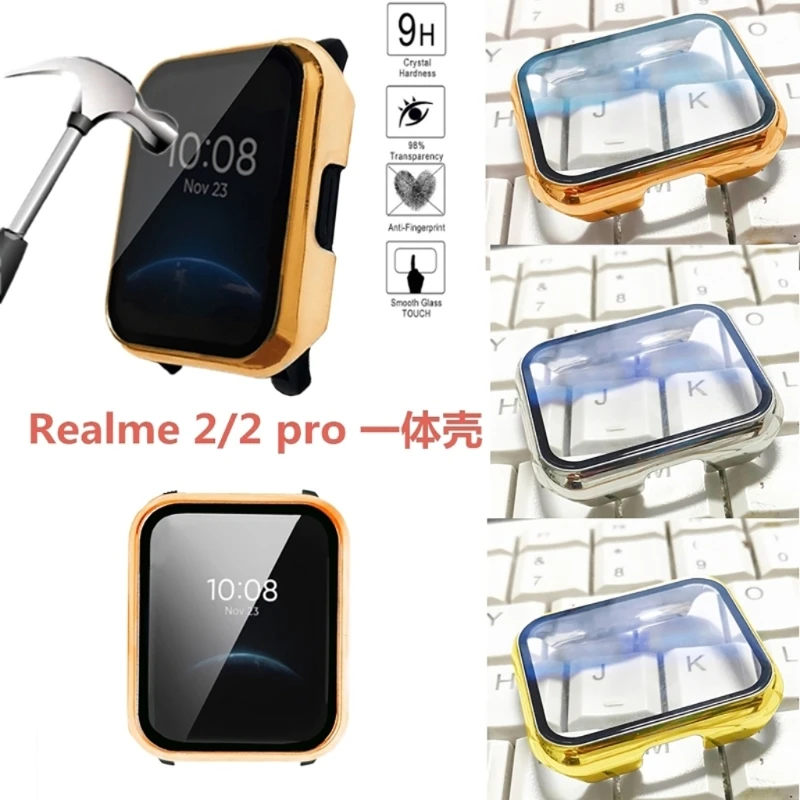 Protective Hard for Case for RealmeWatch 2 for Smart Watch Scratch-resist Shock Frame Full Coverage One-piece Bumpe