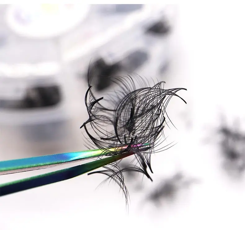 1000 ventagli ventaglio sciolto lunghezza mista base appuntita ventagli prefabbricati morbidi affilati sottili stelo medio volume estensione ciglia russe