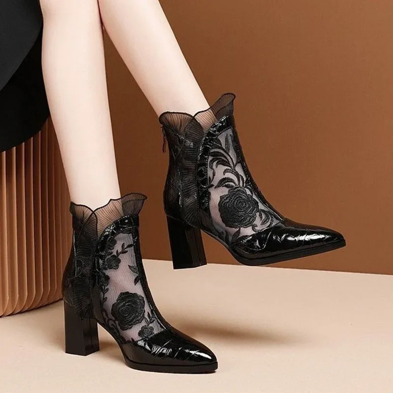 High Heels Women Sexy Embroide - Floral Summer Dress 评论和价格