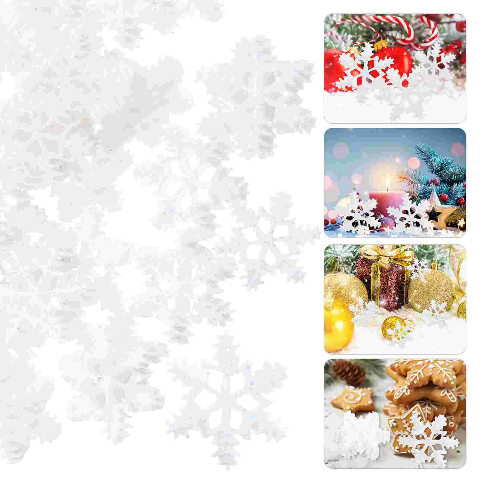 50 Pcs Miniature Snowflakes for Crafts Resin Micro Landscape Decors The Tree Xmas Props