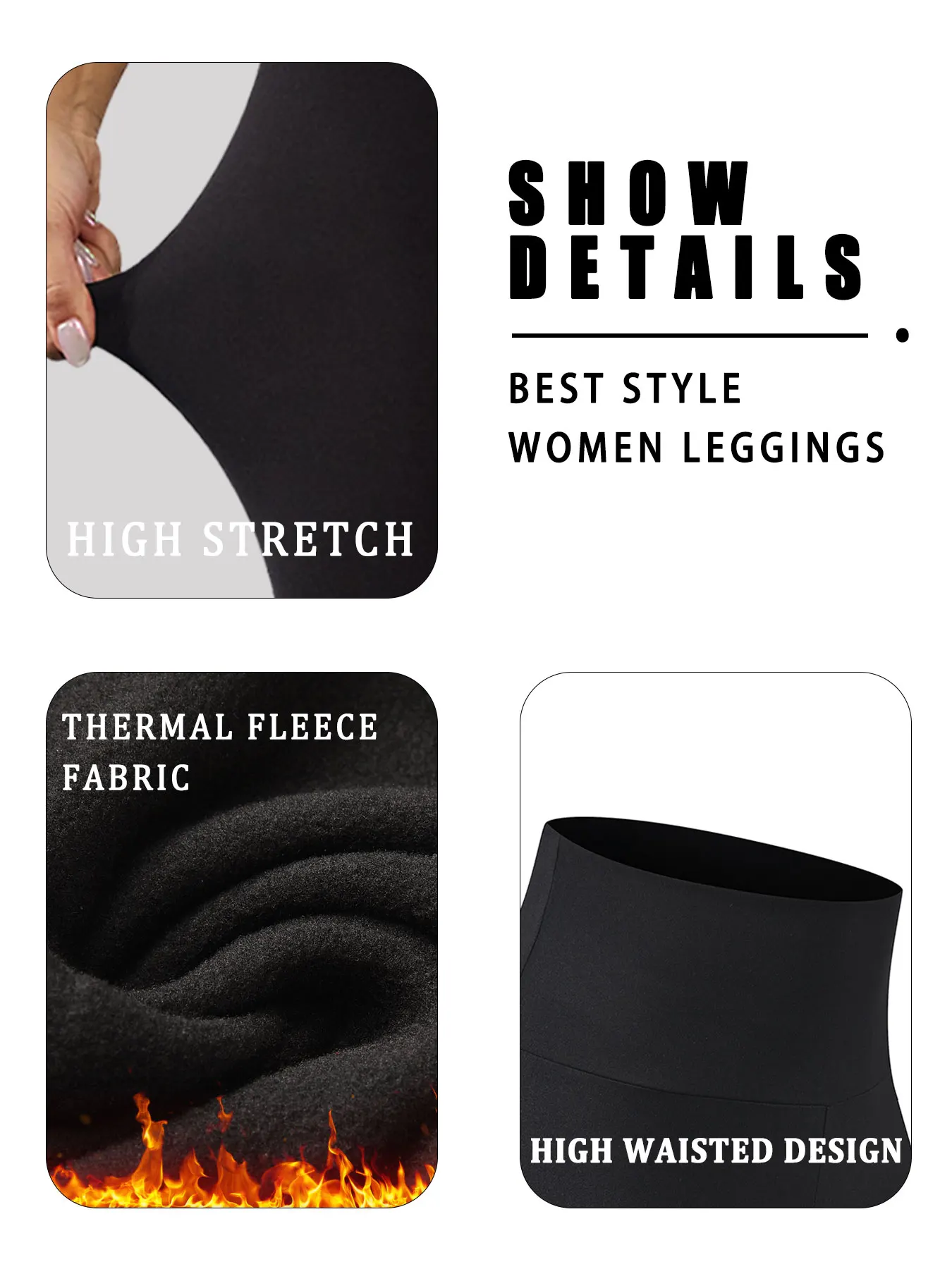 กางเกงเลกกิ้งบุขนแกะสำหรับผู้หญิง 5 ชิ้น เอวสูง สำหรับออกกำลังกาย ฤดูหนาว อุ่น หนา นุ่ม สวมใส่สบาย เหมาะสำหรับโยคะ