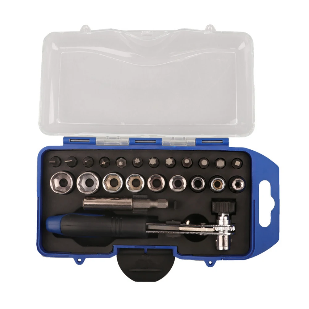 23 In 1 Tool Set 5.9*3.3 Inch for mini Ratchet Bits Set Slotted Bits for torx Bits Carbon Steel for cross Screwdriver Bits