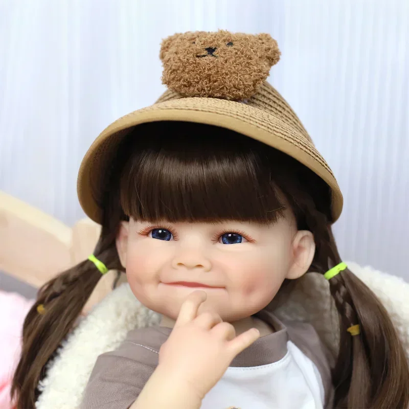 55 cm herboren poppen meisje full body siliconen pop realistische herboren pop verjaardagscadeau voor kleine kinderen baby siliconen poppensets